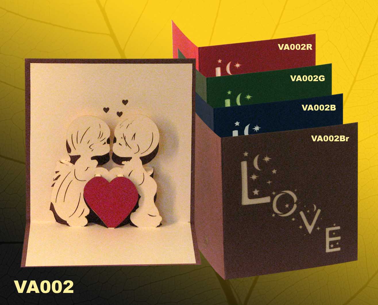 Kiss pop up handmade greeting cards - VA002