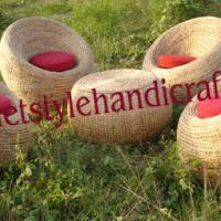 Large picture water hyacinth oyster chair