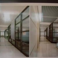 Large picture glass partition