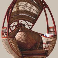 Indoor rattan hanging basket
