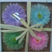 Large picture Flower Table Candle - 4in1 gift set