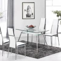 Large picture metal and glass dining table