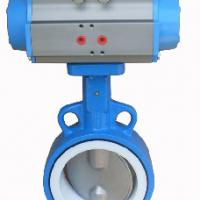 Large picture teflon lined butterfly valve