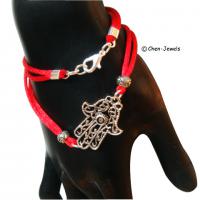 Large picture Good Luck Red string Hamsa wrap charm bracelet