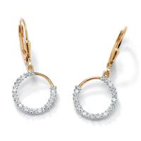 Large picture 18k Gold over 925 Silver Diamond Accent Earrings