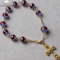 Large picture rosary bacelet,saint rosary bracelet,wrap bracelet