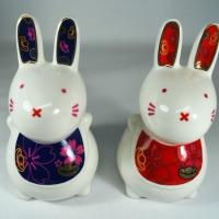 Large picture ceramic rabbit bank