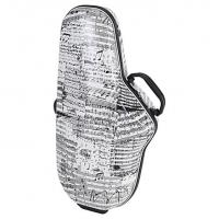 Large picture ABS Shaped Alto Sax Case White W/ Musical pattern