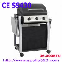 Large picture 3 Burner Gas Barbecue with foldable side shelf