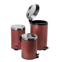 Stainless Steel Leather Covred Pedal Bin