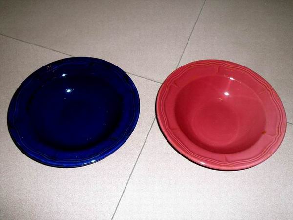 9" relief glaze deep soup plate