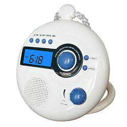 digital clock shower radio