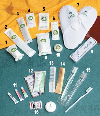 slippers .Towels comestics toothbrash Toothpaste