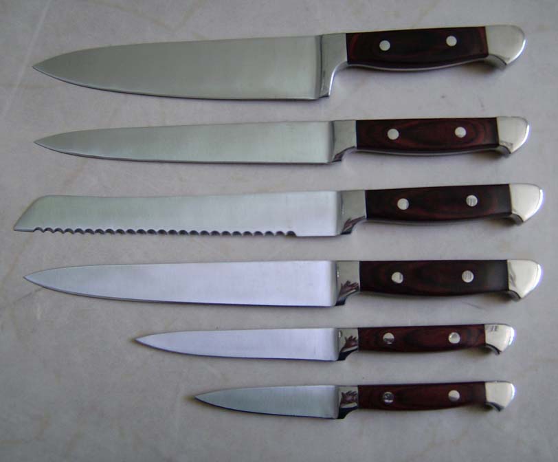 chef's knife/slicer/bread knife/utility knife/born
