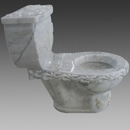 Carrara toilet with flower carving