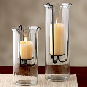 Glass candle holder