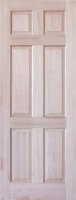 6 panels wooden door