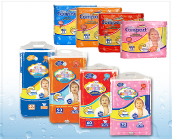 TEXTILE BACKSHEET BABY DIAPERS