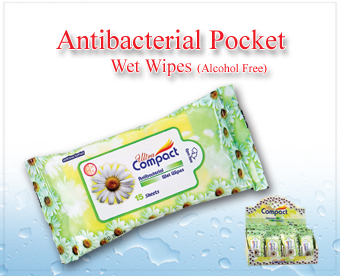 Ultra Compact Antibacterial Wet Wipes Pocket & Tra