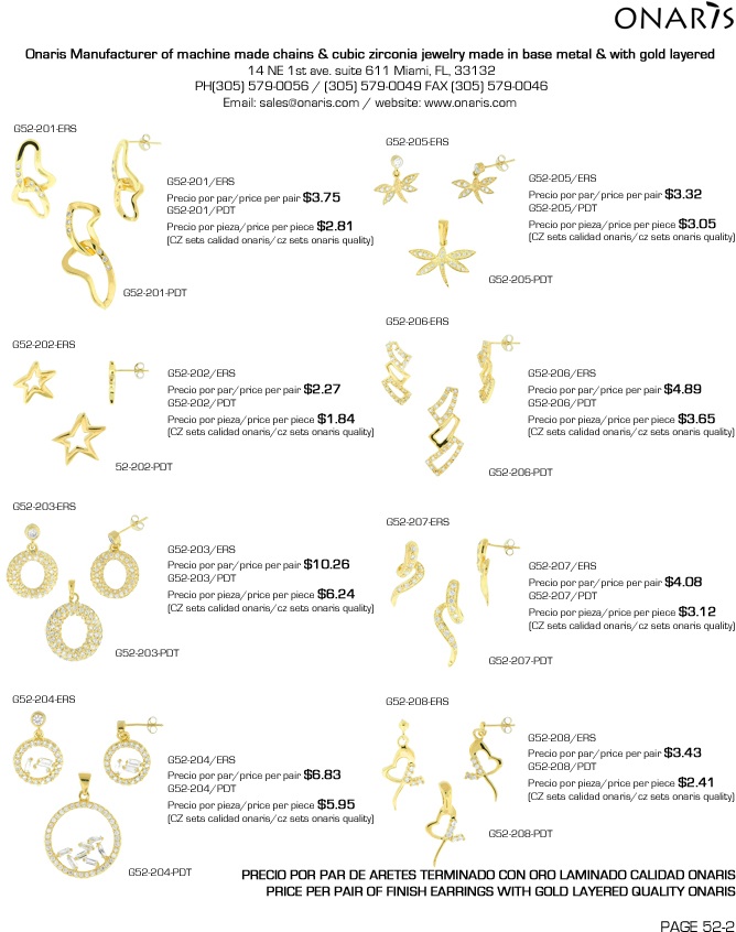 Onaris Sets Oro Laminado / Gold Layered