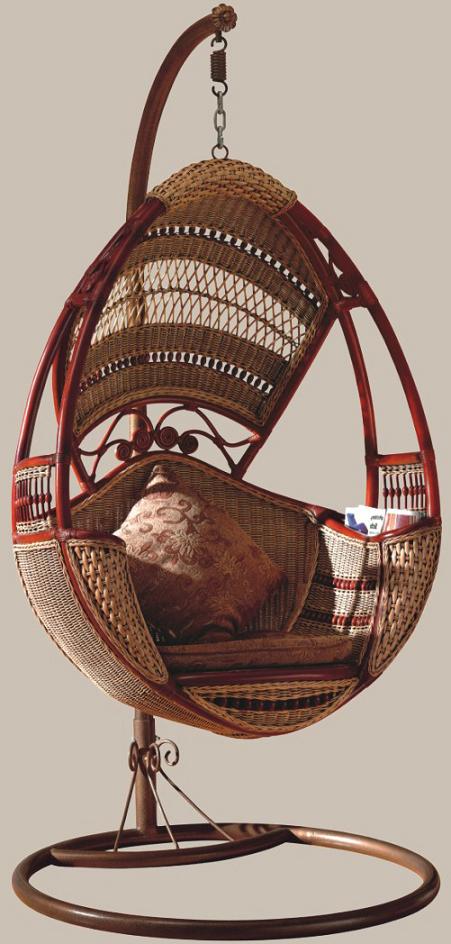 Indoor rattan hanging basket