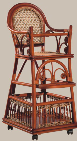 Indoor rattan baby dinning chair