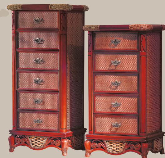 Indoor rattan drawer cabinet