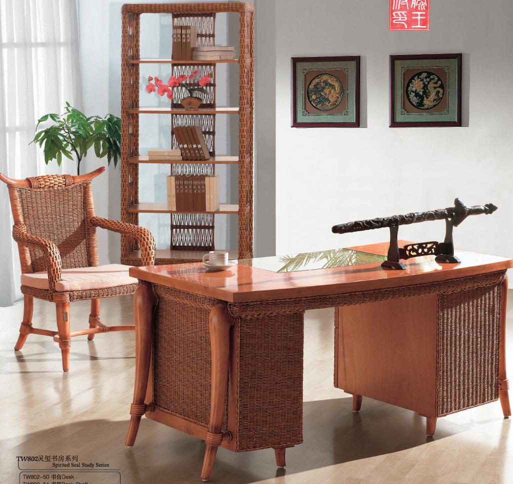 Indoor rattan study furniture (2)