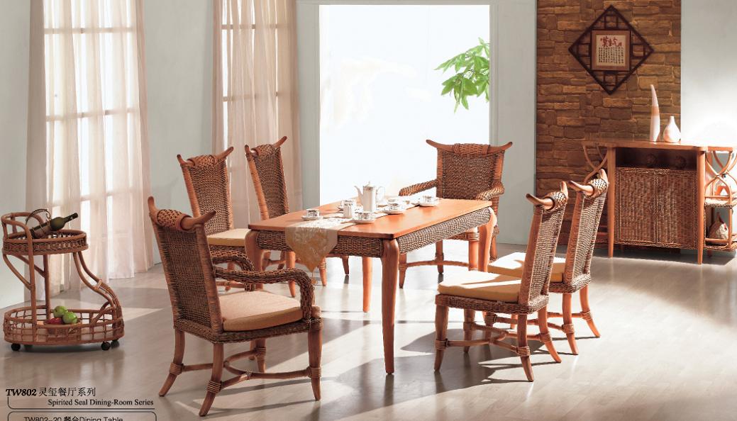 Indoor rattan dinning room furniture (5)