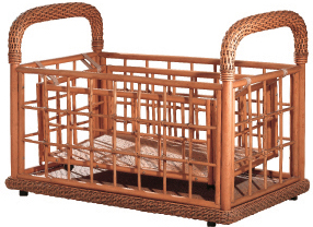 Indoor rattan baby bed