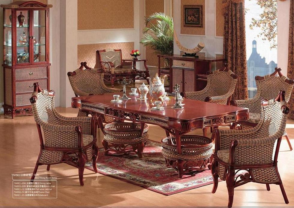Indoor rattan dinning room furniture (10)