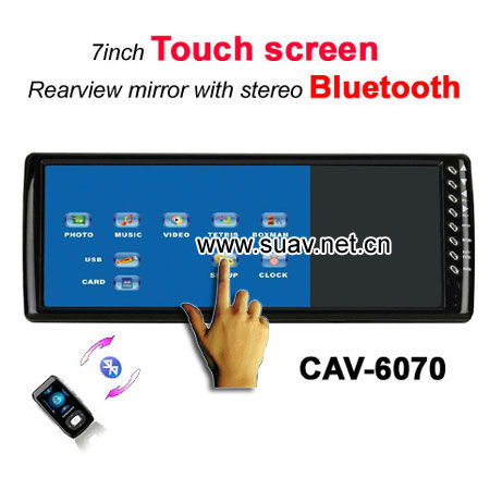 7inch touch screen Car rearview mirror with Stereo