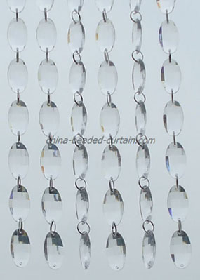 Oval faceted acrylic beaded curtain