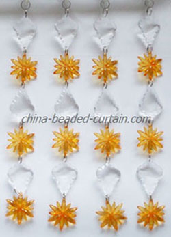 Baroque drop pendant and flower beaded curtain