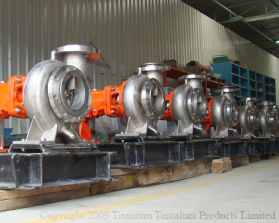 Titanium centrifugal pumps