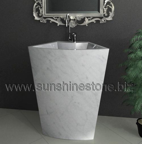 Carrara pedestal sink and washbasin 72