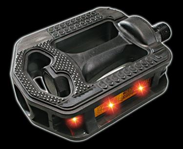"Flash LED Lighted bicycle pedal - BLACK