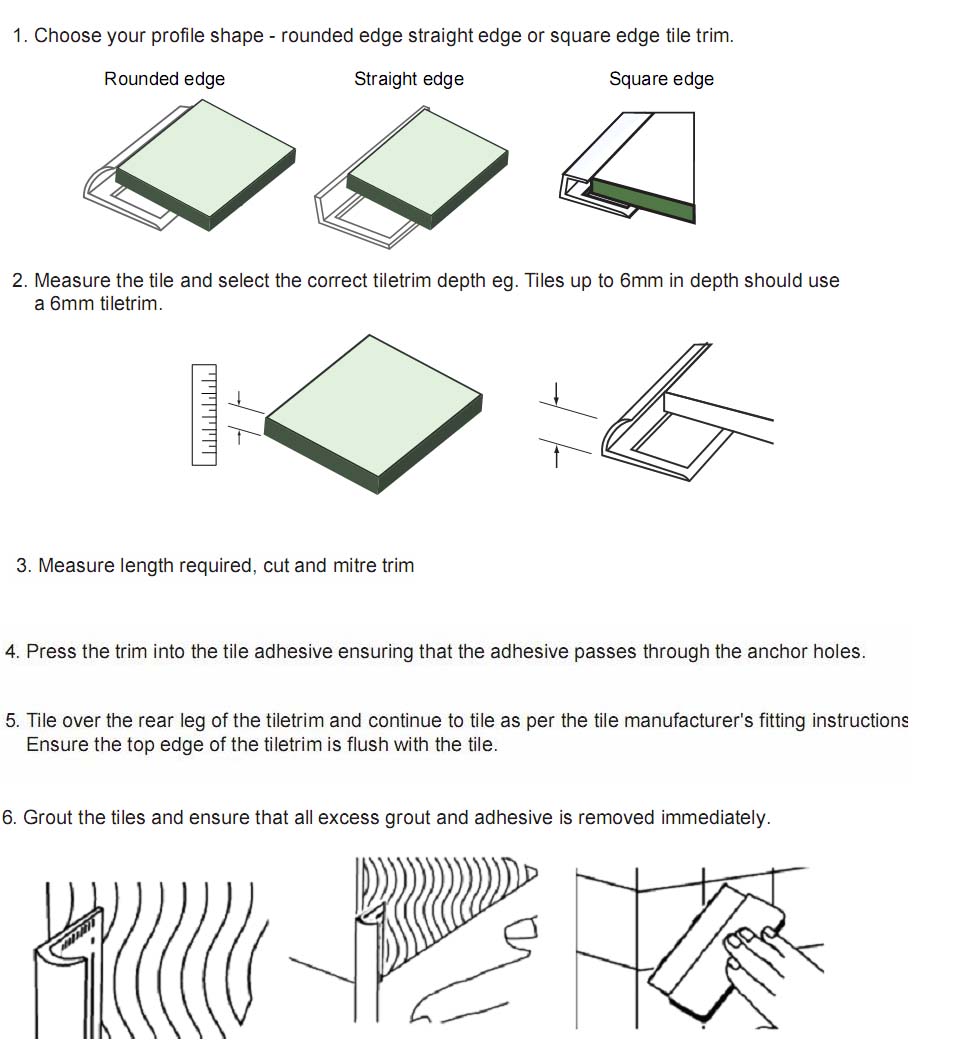 Aluminum tile trim