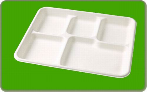 100% biodegradable sugarcane cafeteria food tray