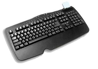 Washable keyboard with smart card reader