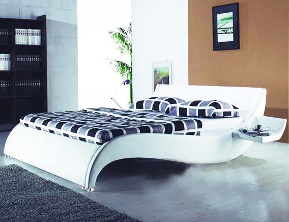 modern leather bed, leisure soft bed, furniture