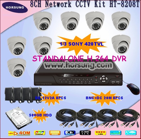 8CH CCTV Camera & DVR CCTV System HT-8208T