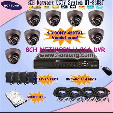 8CH DIY CCTV Camera & DVR KITS HT-8308T