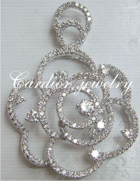Cardior Jewelry - 18k white gold diamond pendant