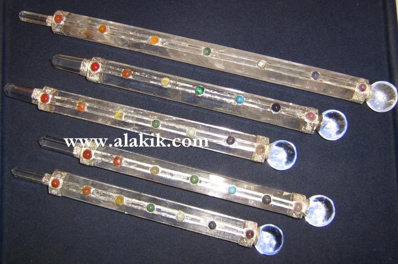 Crystal Quartz 7 Chakra healing Wands