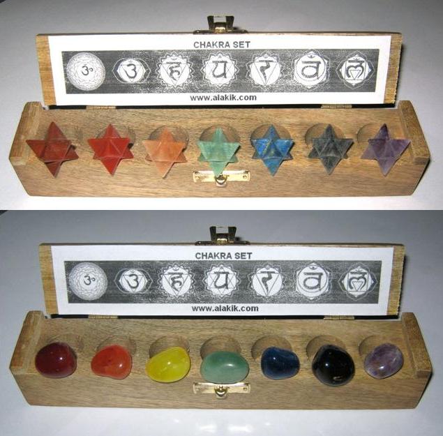Chakra Merkaba Set & Chakra Tumble Set with box