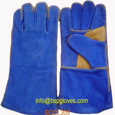 14' Blue Select Leather Welder Gloves