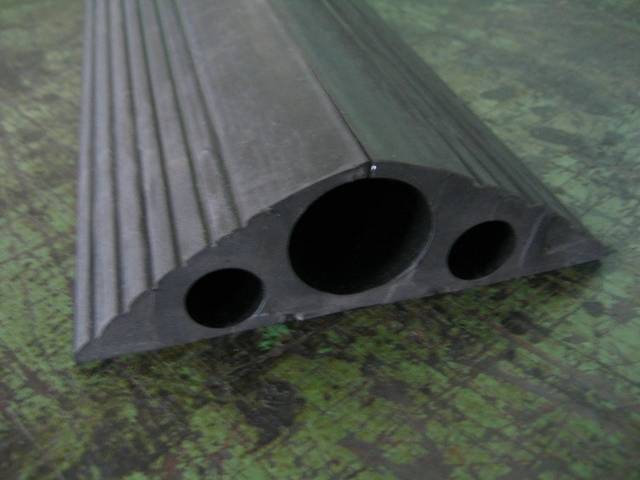 three channel rubber cable protector
