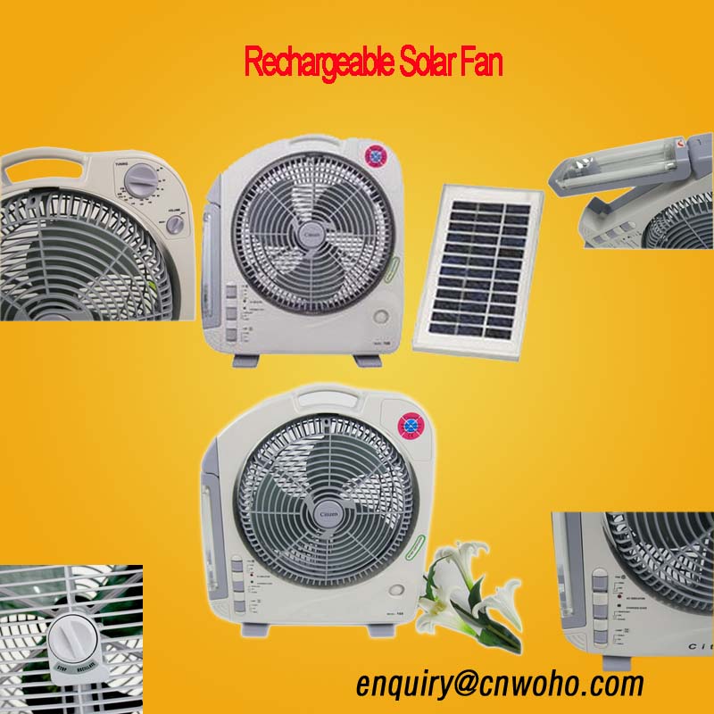 Rechargeable Solar Fan