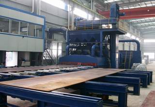 Roller conveyor shot blasting machine